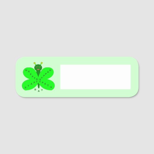St. Patricks Day Butterfly Namensschild (Vorderseite)