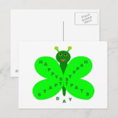 St. Patrick's Day Butterfly Postcard Postkarte (Vorne/Hinten)