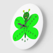 St. Patricks Day Butterfly Wall Clock Große Wanduhr (Winkel)
