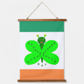 St. Patricks Day Butterfly Wandteppich Mit Holzrahmen (Vorderseite)