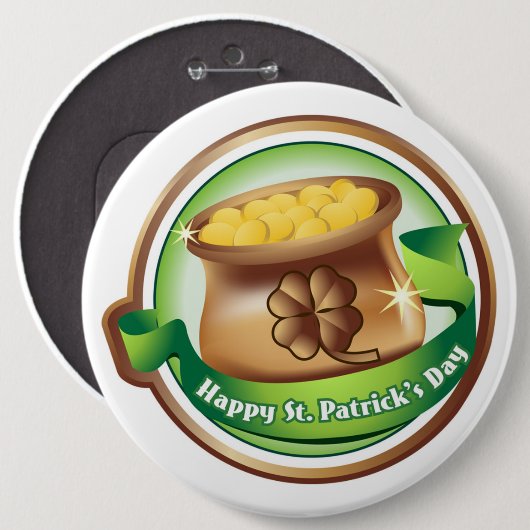 St Patrick's Day Button/Clovers Button (Vorne & Hinten)