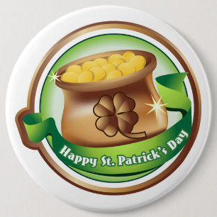 St Patrick's Day Button/Clovers Button