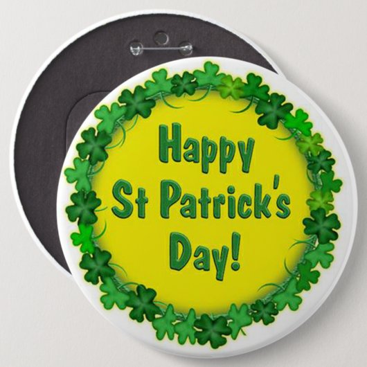 St Patrick's Day Button/Clovers Button (Vorne & Hinten)