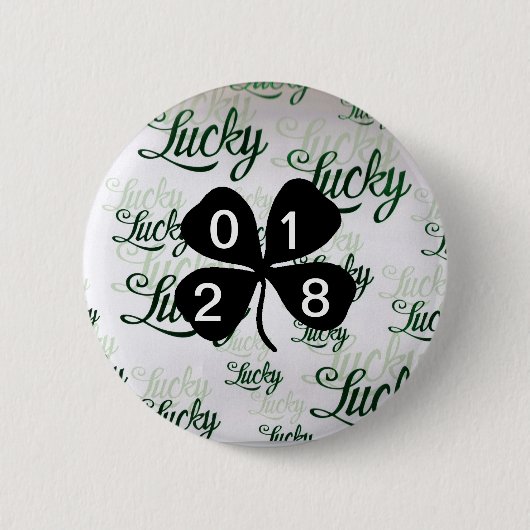 St Patrick's Day Button mit Jahr (Vorderseite)