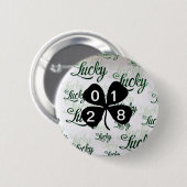 St Patrick's Day Button mit Jahr (Vorne & Hinten)