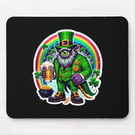 St Patricks Day Bylor des Bösen Blicks Irischer Dä Mousepad (Vorne)