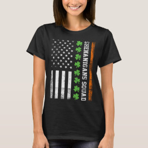 St Patrick's Day C Leaf Shenanigans Squad US-Flagg T-Shirt