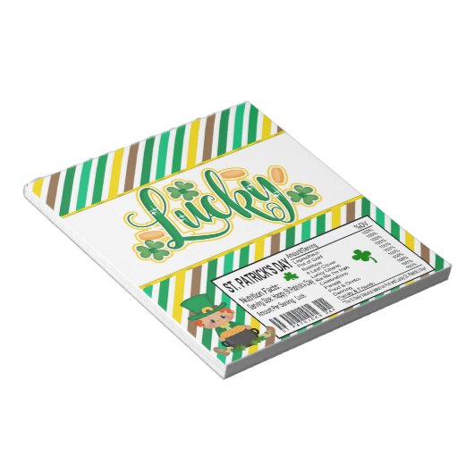 St Patricks Day Candy Bar Wrapper Gastgeschenke Notizblock (angewinkelt)
