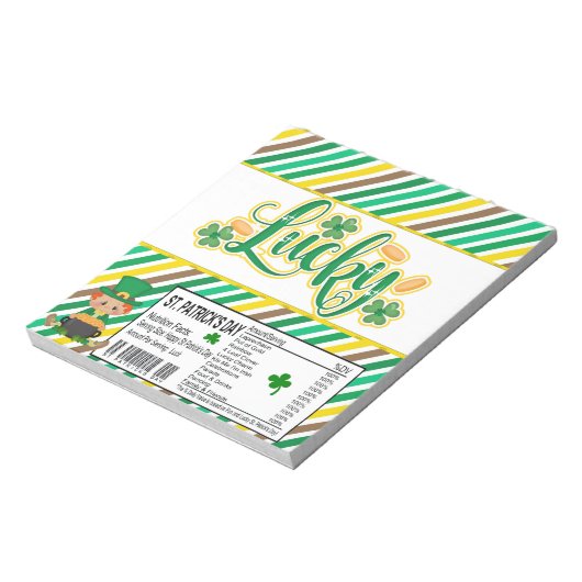St Patricks Day Candy Bar Wrapper Gastgeschenke Notizblock (Rotiert)