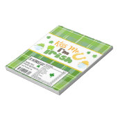 St Patricks Day Candy Bar Wrapper Gastgeschenke Notizblock (Rotiert)