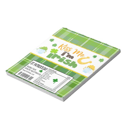 St Patricks Day Candy Bar Wrapper Gastgeschenke Notizblock (Rotiert)