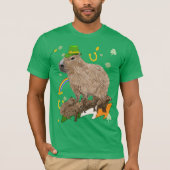 St Patricks Day Capybara Irish T-Shirt (Vorderseite)