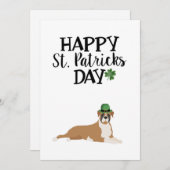 St Patrick's Day Card 5 x 7 Boxer Dog (Vorne/Hinten)