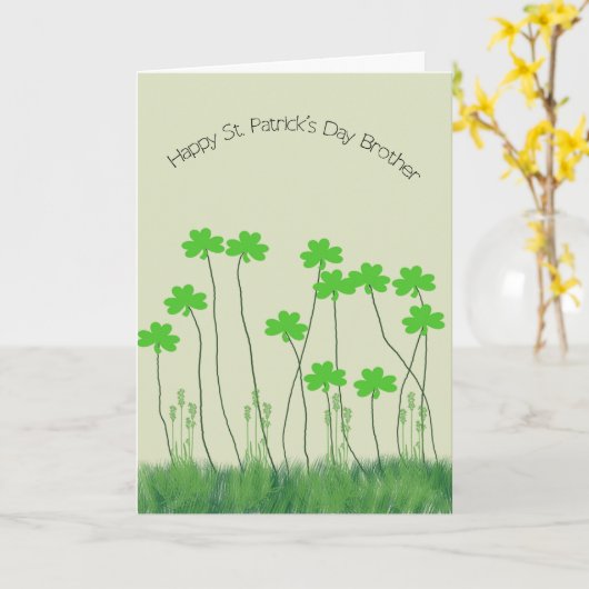 St. Patrick's Day Card für den Bruder mit Kleeblät Karte (Gelbe Blume)