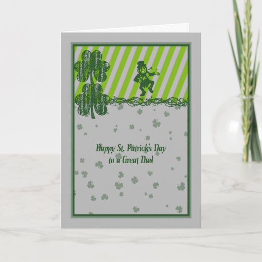 St. Patrick's Day Card für den Vater mit Kleeblätt Karte (Vorderseite)