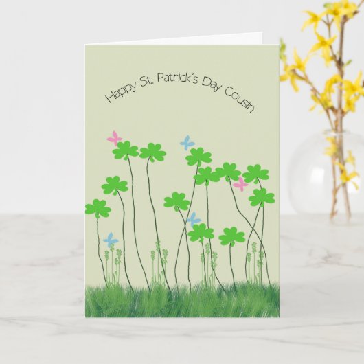 St. Patrick's Day Card für Ihre Cousin-Kleeblätter Karte (Gelbe Blume)