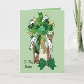 St Patricks Day Card für Ihre Schwester-Kleeblätte Karte (Vorderseite)