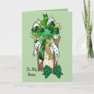 St Patricks Day Card für Ihre Schwester-Kleeblätte Karte