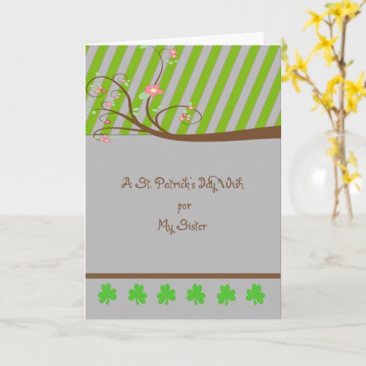 St. Patrick's Day Card für Schwester Karte (Gelbe Blume)