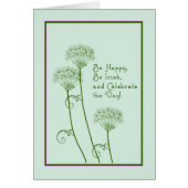 St. Patrick's Day Card in Green mit Blume (Vorne)