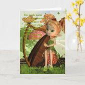 St Patrick's Day Card - Kleeblatt Irish Fairy Karte (Gelbe Blume)