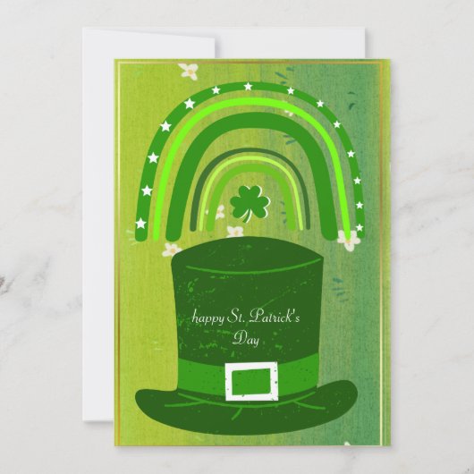 St. Patrick's Day Card mit einem grünen Hut Einladung (Vorderseite)