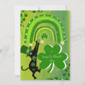 St. Patrick's Day Card mit einer niedlichen schwar Einladung (Vorderseite)