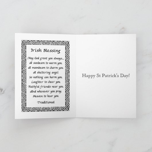 St Patrick's Day Card mit Irish Sessing auf Green Karte (Innenseite)