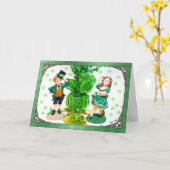 St. Patrick's Day Card mit kleinen Figuren Karte (Gelbe Blume)
