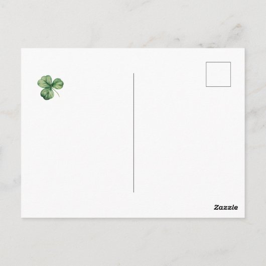 St Patricks Day Card mit Niedlichem Leprechaun Hun Postkarte (Rückseite)