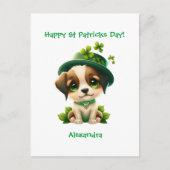 St Patricks Day Card mit Niedlichem Leprechaun Hun Postkarte (Vorderseite)