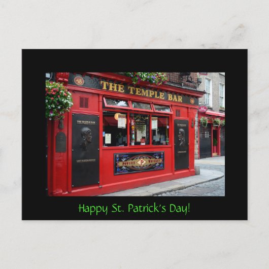 St. Patrick's Day Card mit Temple Bar Postkarte (Vorderseite)