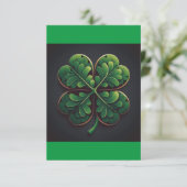 St. Patrick's Day Card mit Vierblättriges Kleeblat (Stehend Vorderseite)