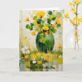 St. Patrick's Day Card with Green Vase Karte (Gelbe Blume)