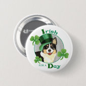 St. Patrick's Day Cardigan Welsh Corgi Button (Vorne & Hinten)