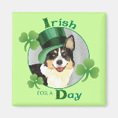 St. Patrick's Day Cardigan Welsh Corgi Magnet (Vorne)
