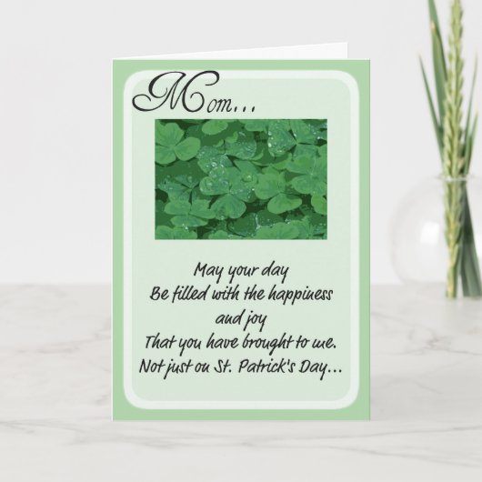 St. Patrick's Day Cards for Mom Karte (Vorderseite)