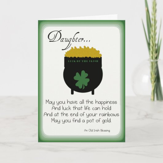 St. Patrick's Day Cards für die Tochter Karte (Vorderseite)