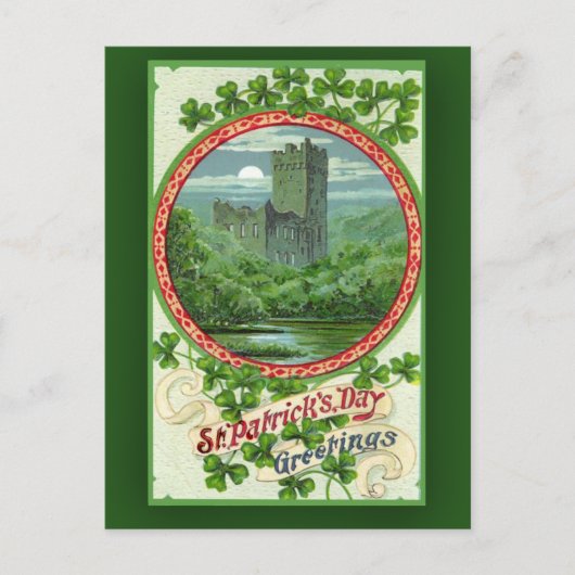 St. Patrick's Day Cards mit Irish Castle Postkarte (Vorderseite)