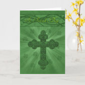 St. Patrick's Day Cards mit Kreuz und Kleeblättern Karte (Gelbe Blume)