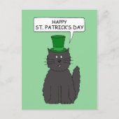 St Patrick's Day Cartoon Cat in a Hat Postkarte (Vorderseite)