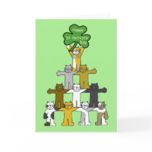 St Patrick's Day Cartoon Cats