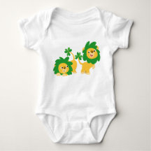 St Patrick's Day Cartoon Lions Baby Apparel