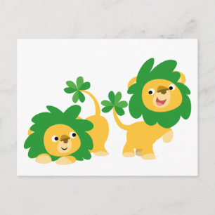 St Patrick's Day Cartoon Löwen Postkarte