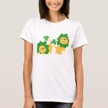 St Patrick's Day Cartoon Löwen T - Shirt