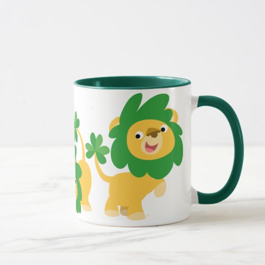 St Patrick's Day Cartoon Löwen Tasse (Rechts)