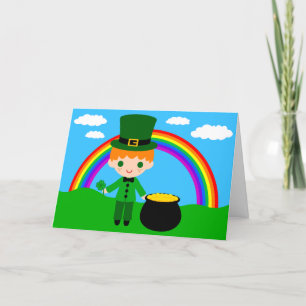 St. Patrick's Day Cartoon mit Regenbogen Feiertagskarte