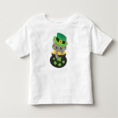 St. Patrick's Day Cat, Clovers, Pot of Gold Kleinkind T-shirt (Vorderseite)