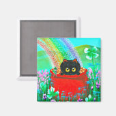 St. Patrick's Day Cat Creationarts Magnet (Vorderseite/Rückseite)