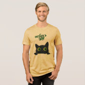 St. Patrick's Day Cat Funny Tri-Blend Shirt (Vorderseite voll)